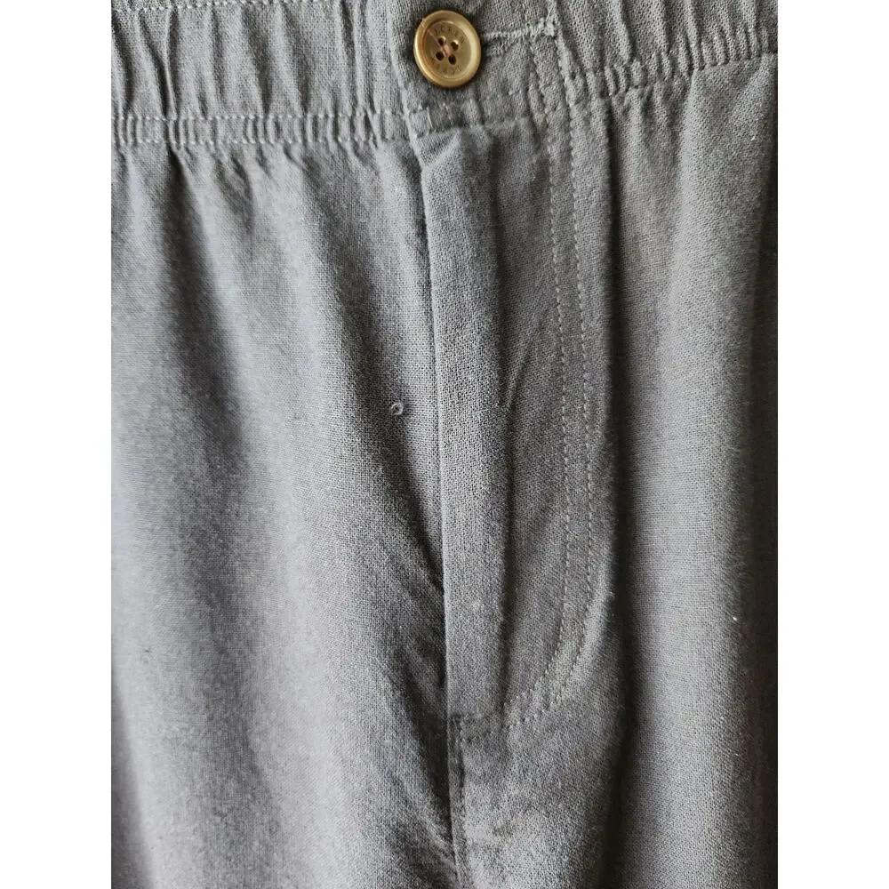 NWT J. Crew Linen-Cotton Blend Drawstring Pant Dark Indigo  L *Flaw